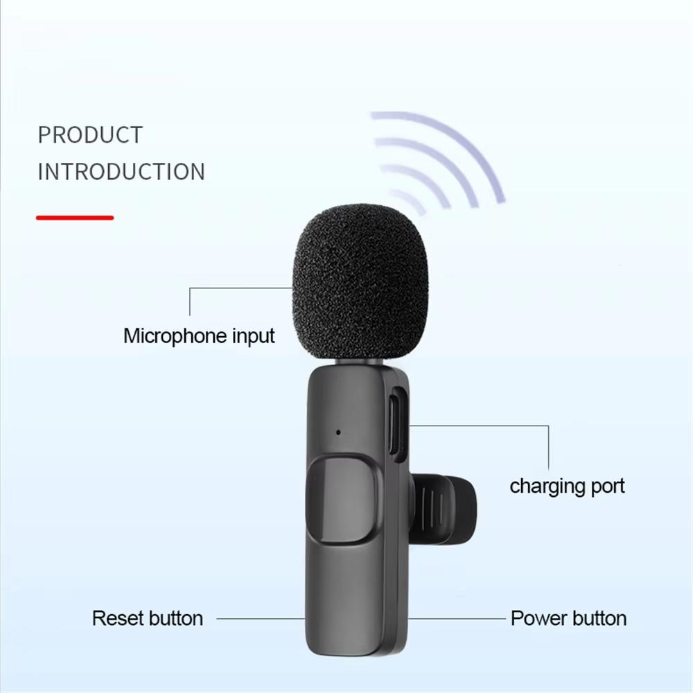 2,4G Kabelloses Ansteckmikrofon Tragbar Geräuschunterdrückung Audio-Video-Aufnahme für iPhone Android Live-Übertragung Gaming-Telefon