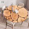 Texture Print Elastic Round Tablecloth 60/90/120cm Waterproof Oil Resistant Fabric Table Cover For Restaurant Kitchen Home Decor