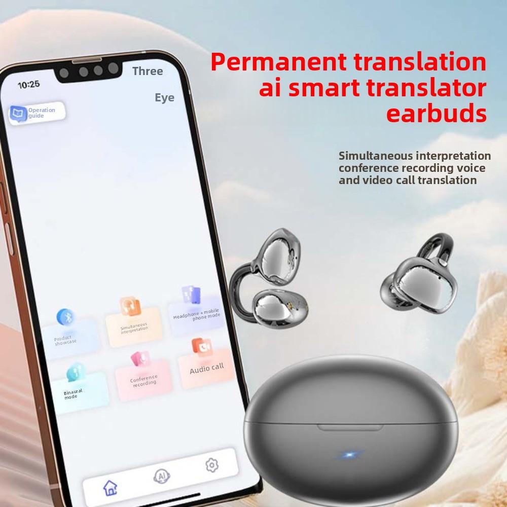 Touch Control Wireless Headset Smart Translation Bluetooth Earbuds  Listening Music