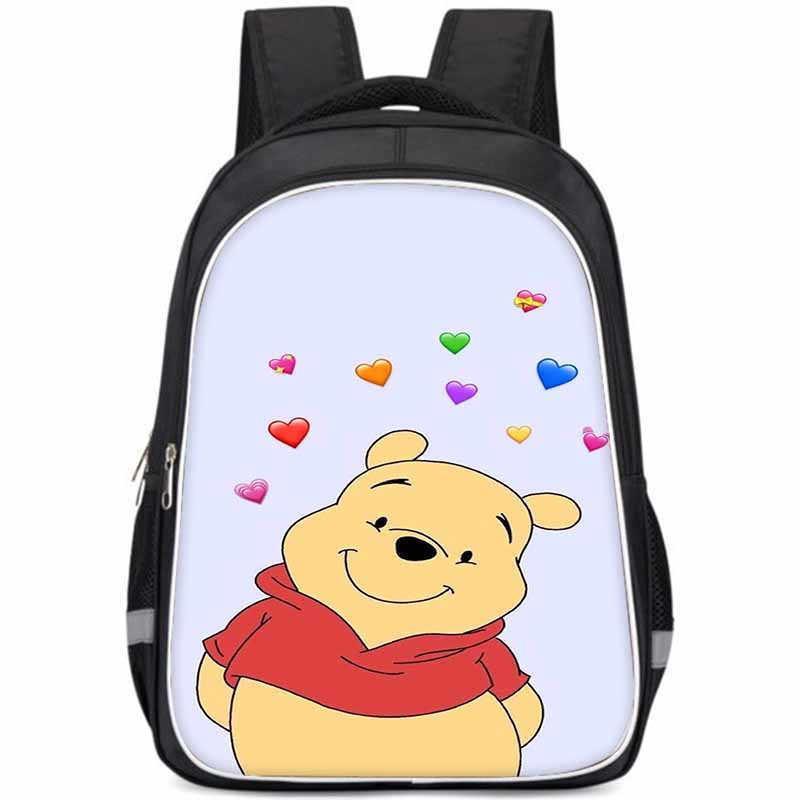 Winnie The Pooh Large Capacity Lightweight 3d School Backpack For Kids And Students Unisex Oxford Fabric