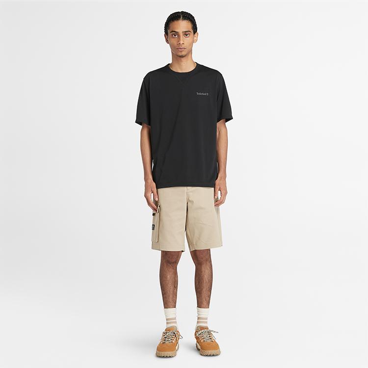 Timberland UV Protection Quick-Dry Printed Short Sleeve T-Shirt Men Tops Black A5YZ7-001