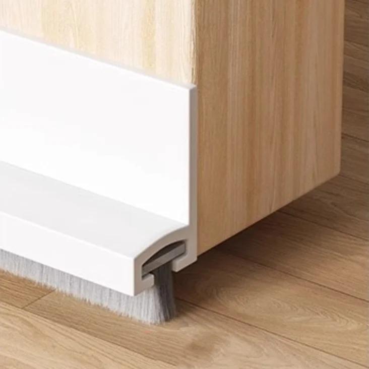 1PC 1m/39.37inch Door Sealing Strip Self-adhesive Door Bottom Gap Filling Sealing Strips Insect Proof Brush Strip Windproof Soun