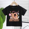 New Capybara Summer Birthday Number Pure Cotton Print Kids T Shirts Short Sleeved Cute Children's T-shirt