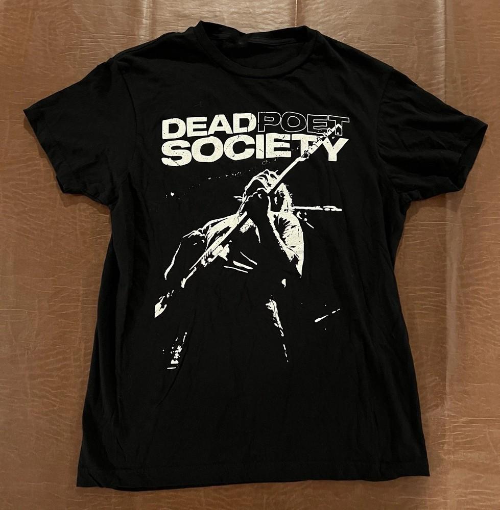 Черная футболка с принтом группы «Общество мертвых поэтов» 100% хлопок Все размеры BL1635 Унисекс S