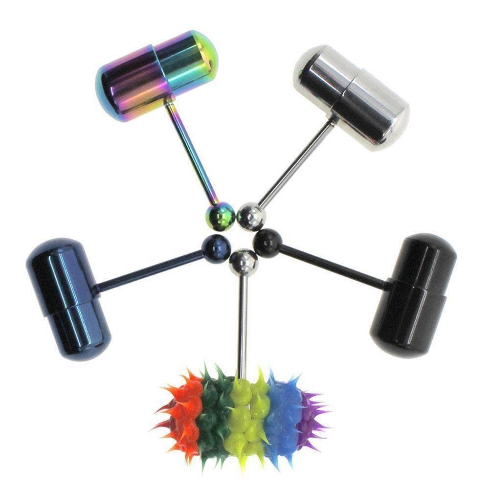 New Cool Vibrating Tongue Bar Ring Stud Body Piercing Jewelry + Batteries FT