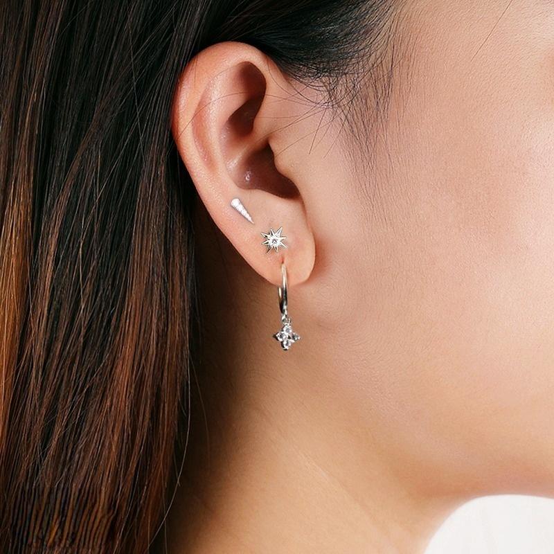 Orecchini Pendenti per le Donna Argento 925 Post Orecchini Pendenti 14K Oro Placcato Ipoallergenico Leggero Orecchini Cerchio con Zircone Cubico Serpente Argento