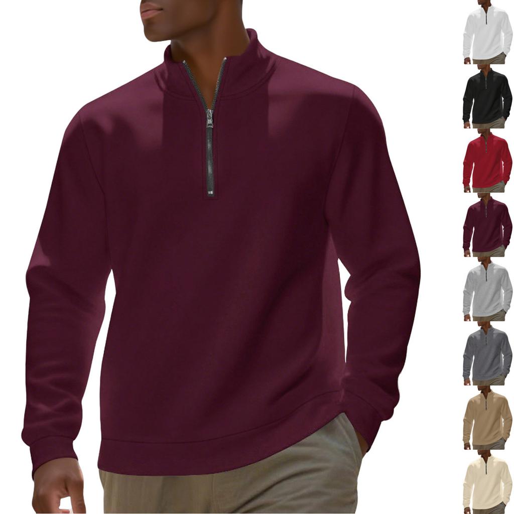 Men's  Half Zipper  Standing Collar  Keep Warm  Base Layer Shirt  Hoodie