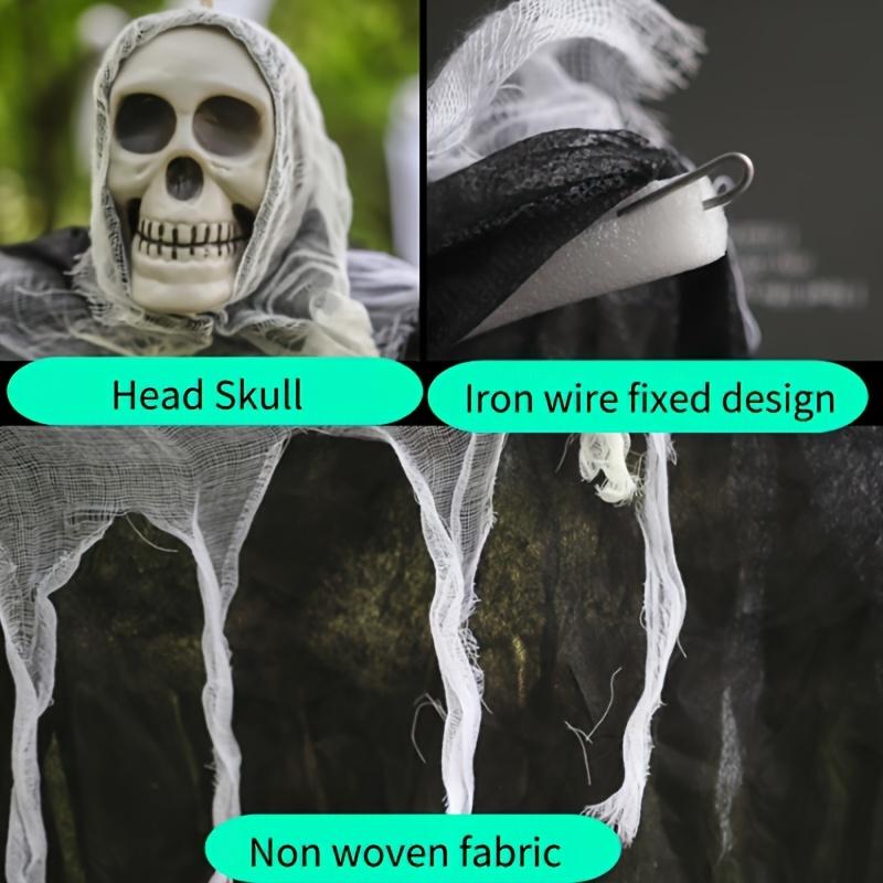 1pcs Lofytain Halloween Hanging Ghost Skull Skeleton Gauze Scary Props for Haunted House Outdoor Yard Garden Horror Decoration
