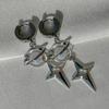 Neptune Dangle Earrings Nickel Free Hypoallergenic Y2K Goth Punk Edgy Grunge Jewelry Silvery Tone
