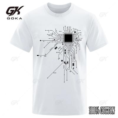 CPU Processor Circuit Diagram T Shirt Men Summer Cotton T-shirt Mens Funny Vintage Tops Fashion Tees Unisex Clothes Short Sleeve