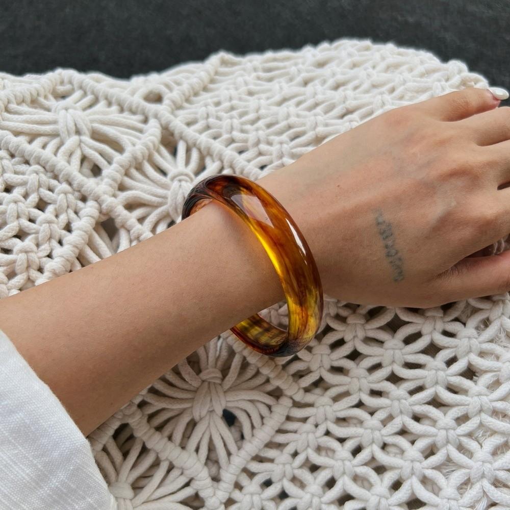 Fashion Resin Acrylic Bangle Bracelet 4 Styles Multi Layer Thin Bangle Round Shape Stacking Bangle Women