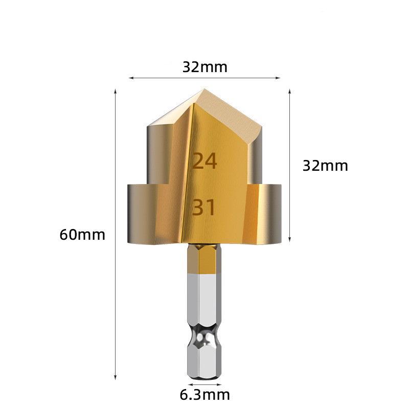 Hexagonal PPR Step Drill Bit - Multi-Layer Countersink & Deburrer (20/25/32)