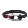 Braccialetto in Corda Intrecciata Blu Navy Grillo Mini a Ferro di Cavallo in Acciaio Inossidabile con Viti Braccialetti per Uomini Donne Coppia Gioielli