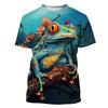 Cartoon Tree Frog Graphic T-Shirt For Men Funny Animal 3D Printed T Shirts Summer Fashion Casual Round Neck Tees Short Sleeves