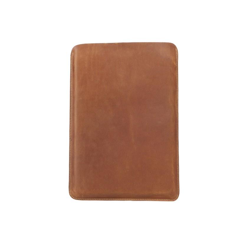 Genuine Crazy Horse Leather Laptop Sleeve 13.3 14.2 Inch MacBook Dell HP Ultrabook Tablet Protective Case Neutral Style