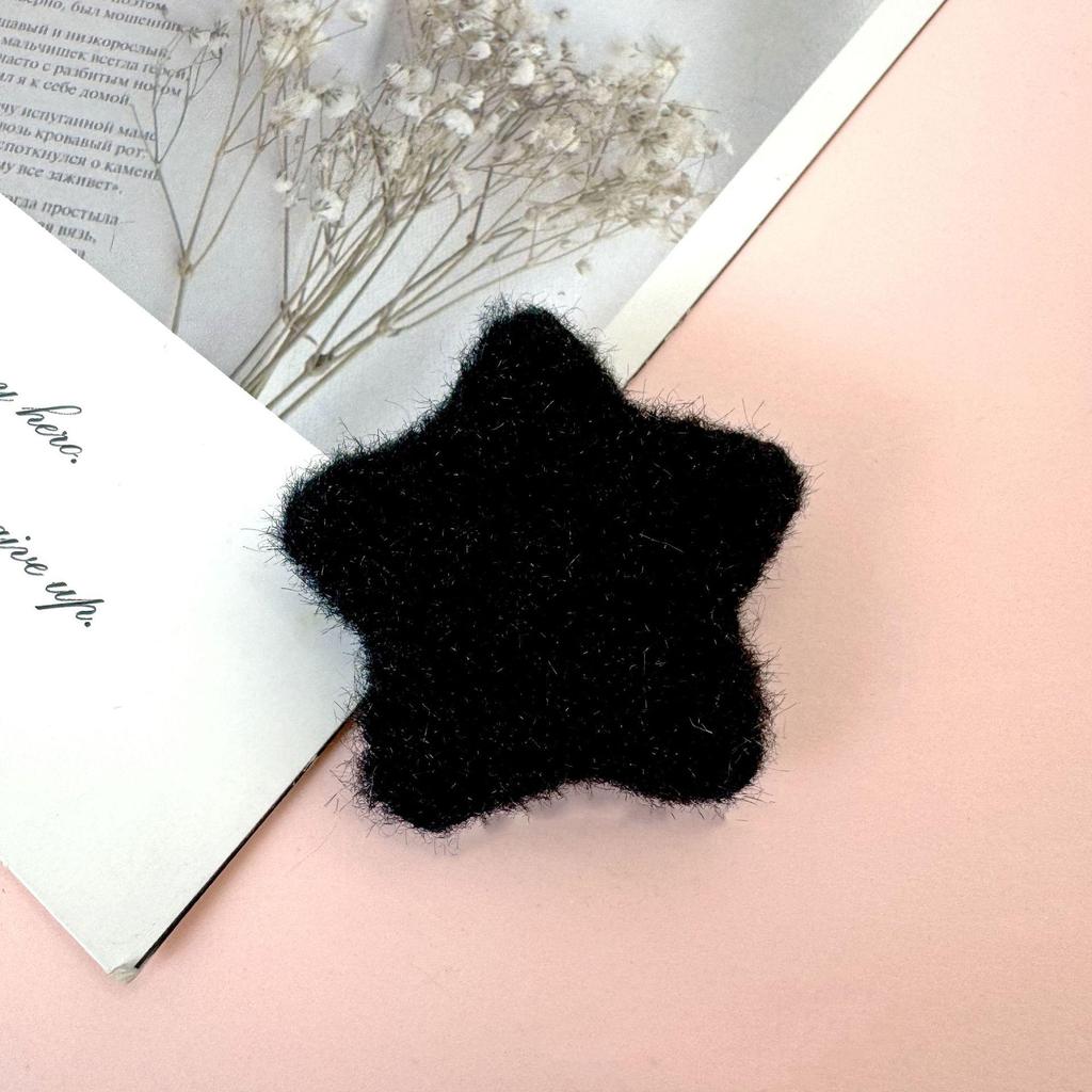 Double-Sided Plush Star Charms for DIY Hair Clips & Clothing Decoration