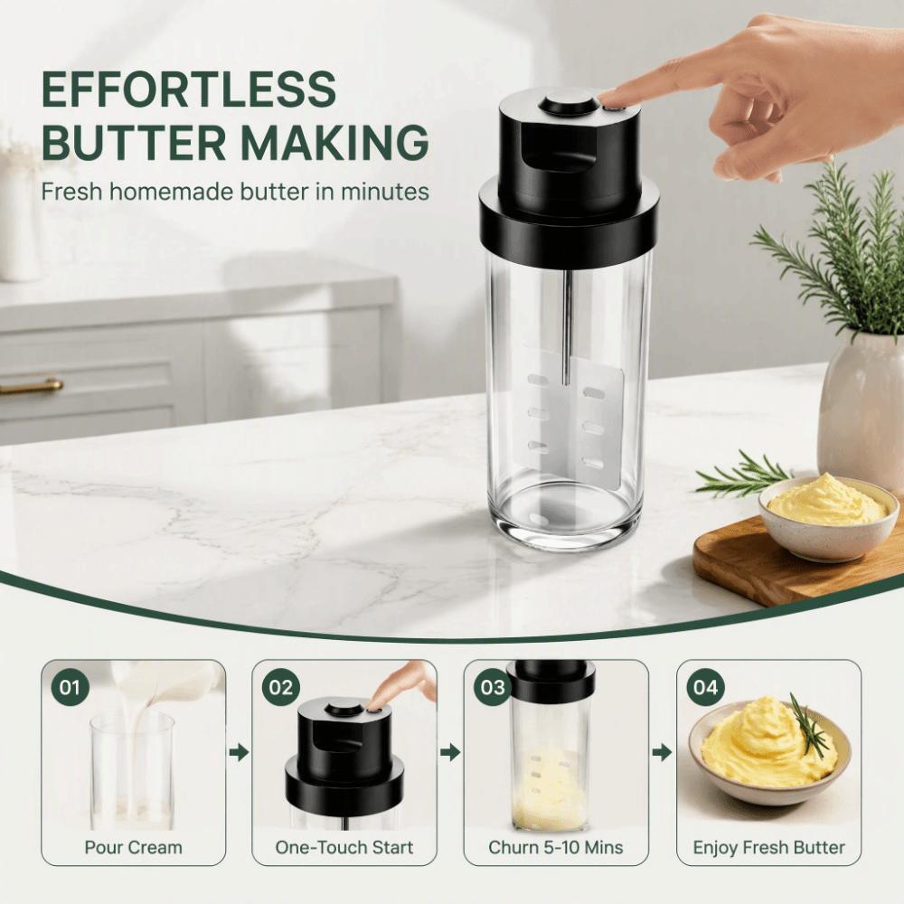 Schwarzes elektrisches Butterfass Edelstahl-Einsatz Elektrischer Sahne-Mixer Hausgemachte Butter