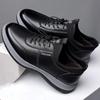 Leather shoes men's versatile trend casual shoes men's British style black leather shoes men's soft-soled outdoor sports shoes