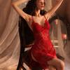 Halter Lingerie Women's Sexy Pajamas Seduction Transparent Lace Neck Shapewear Pajamas