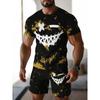 Casual Sports Suit Breathable Outdoor Casual Men's T-shirt Five-point Pants Suit Summer 3D Printing Suit Male Adult