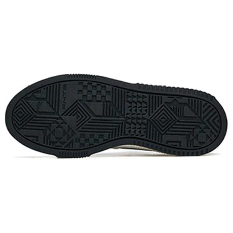 Anta Fleece Lined Versatile Trendy Comfortable Warm Non-Slip Wear-Resistant Low-Top Skate Shoes Women Sneaker Black White 922228012-7