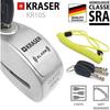 KRASER KR10S Bloque Disque Antivol De Moto Alarme ON / OFF Homologué SRA Haute Sécurité Protection Serrure À Disques, Bloque Disque