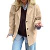 Women's Fashion Solid Color Vintage Casual Oversized Pocket Long-Sleeve  Jacket