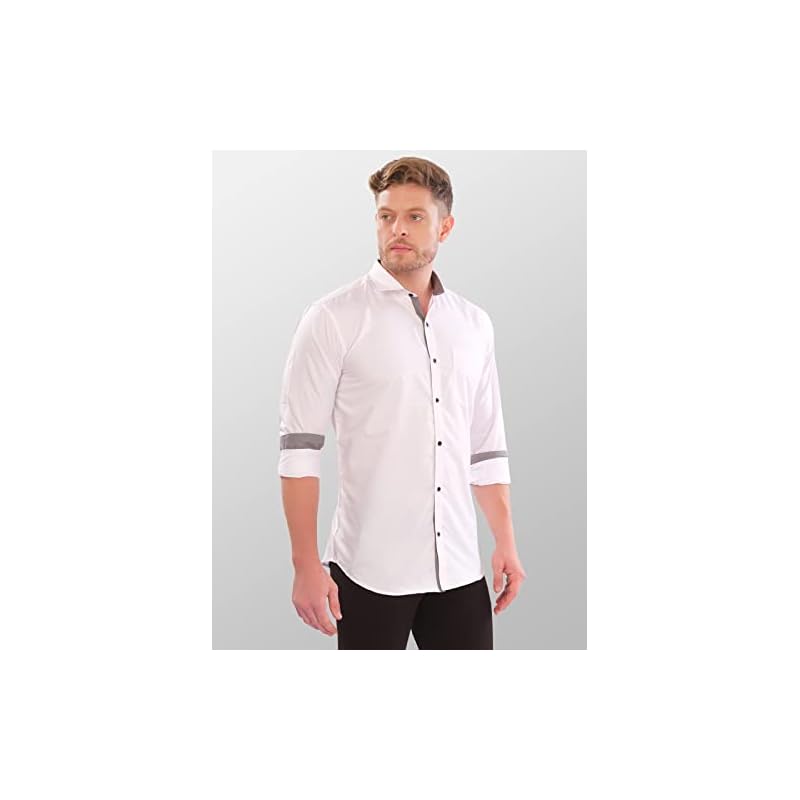 LookMark Men' Cotton Blend Stitched Solid Full Sleeve Shirt(Shirt 02M)