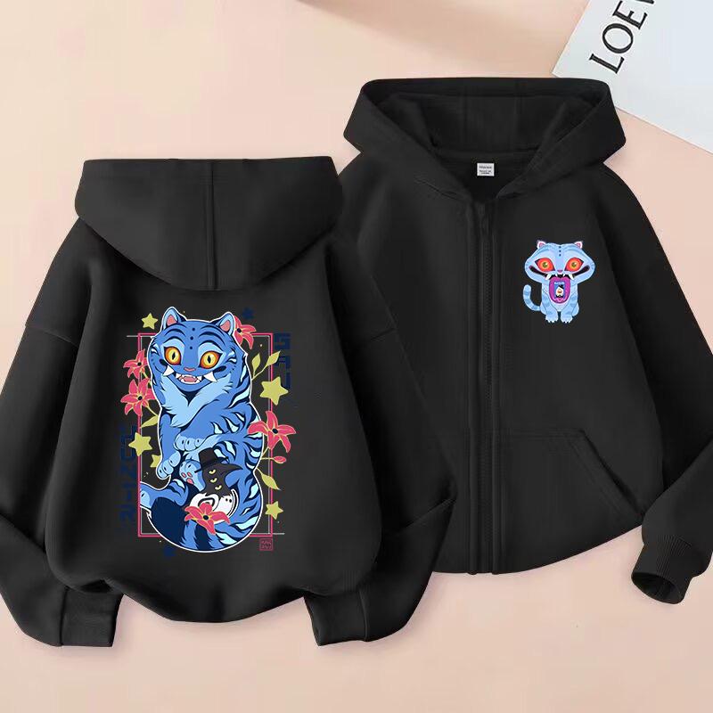 Kpop Demon Hunters Hoodie Children Clothes Kid Autumn Long Sleeve Sweatshirt Zipper Hoody Top