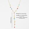 Multi-color Faceted Cubic Zirconia Water Drop Double-Layer Y-Chain Necklace