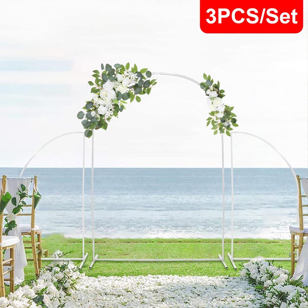 Wedding Arch Set Flower Stand Birthday Party Outdoor Balloon Arch Background Decoration Irregular Shape Stand 1 Set /3 Pieces New