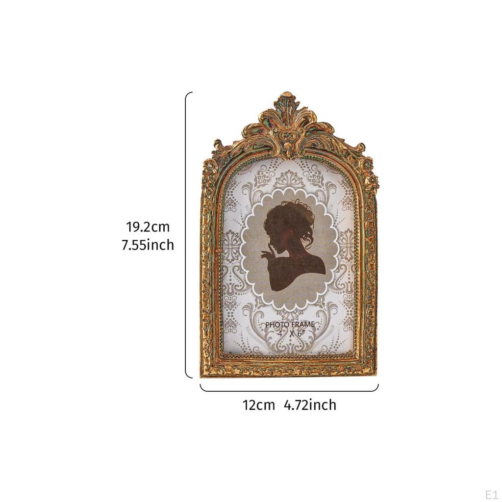 Ornate Picture Frame AntiqueOldWorld Arched Vintage Decor for Mantel, Wedding, Desk 6
