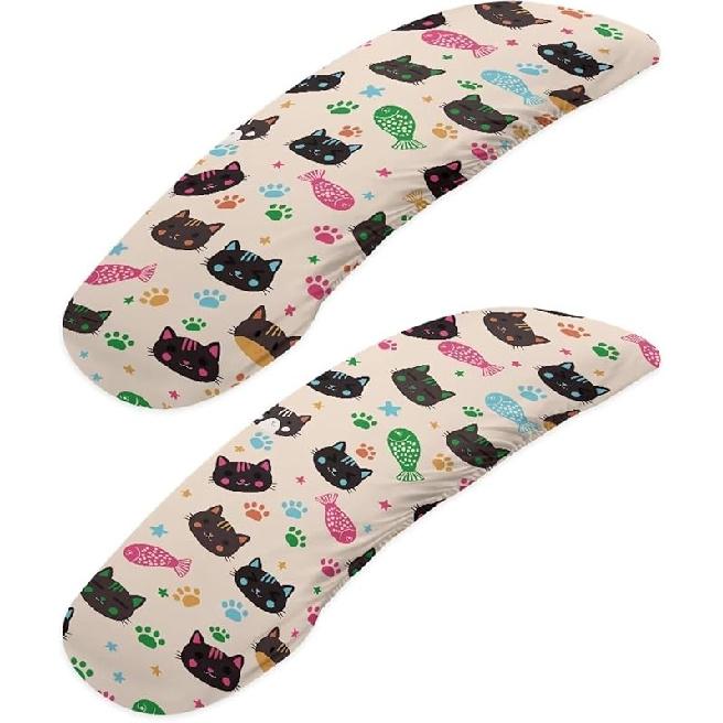 

Чехлы на подлокотники офисного кресла, чехлы на подлокотники кресла с принтом гибискуса, мягкие удобные чехлы на подлокотники для письменного кресла с резинками, эластичные чехлы на подлокотники для игрового кресла Pink - Cartoon Cat Fish C