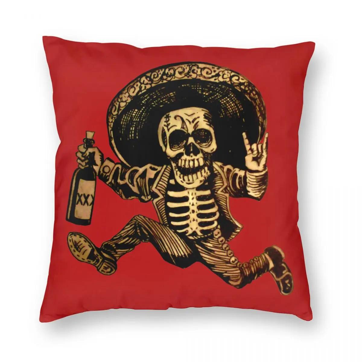 

Day Of Dead Posada Pillowcase Printing Cushion Cover Decorations Mexican Folk Art Sugar Skull Throw Pillow Case Cover Home 30x30cm