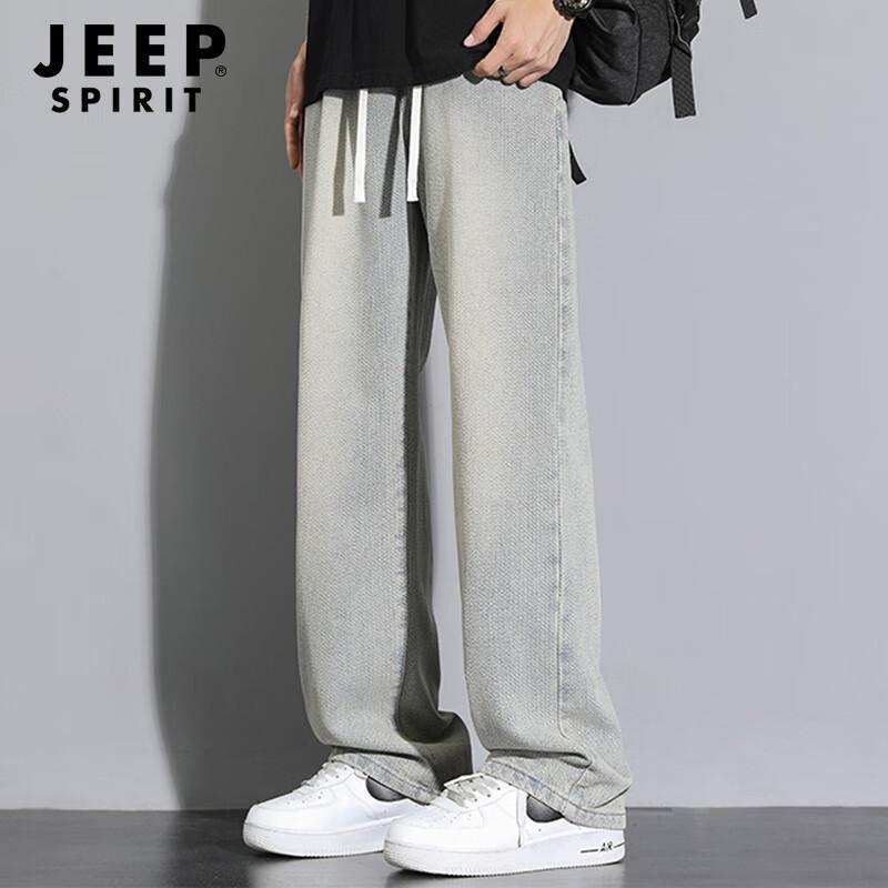 JEEP SPIRIT Men's Loose Fit Straight-Leg Denim Jeans