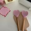 Valentine's Day Pink Love Silicone Spatula Heart-Shaped Wooden Handle Baking Spatulas Kitchen Utensils Making Cake Baking Tool