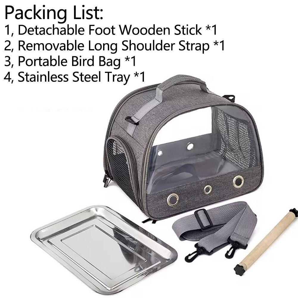 Stainless Steel Tray Bird Travel Carrier Foldable Hamster Carrier Parakeet Collapsible Bag  Hiking