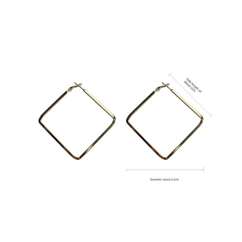 

Simple Square Large Earrings Women Fashion European and American Exaggerated Earrings Women Long Elegant Personality Light Luxury Earrings Fashion Gold Diameter 6.5cm