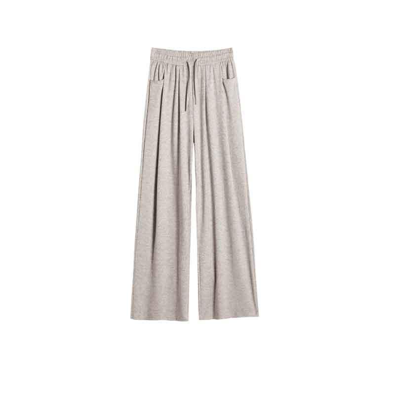 Petite Women's High Waist Oatmeal Wide Leg Pants XS - Spring/Autumn Casual Straight Leg
