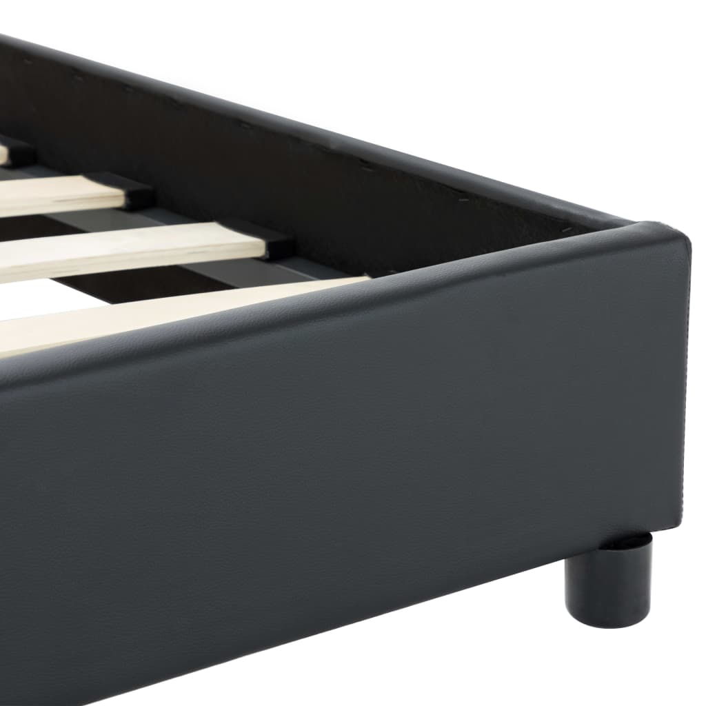 Black Faux Leather Bed Frame 120 x 200 cm