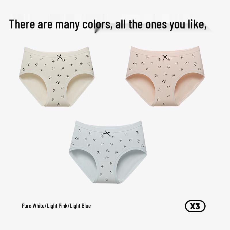 MiiOW Women's Panda Print Antibacterial Briefs 3-Pack