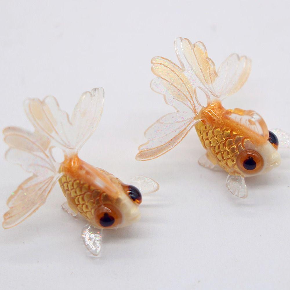 Handmade Materials Mini Goldfish Figurine PVC Material DIY Craft Figurine  Home Decor