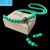LANGYUE Handcrafted 10mm Synthetic Turquoise Heart-Shaped Buddha Beads 108 Beads Bracelet-Trendy Party Meditation Tassel