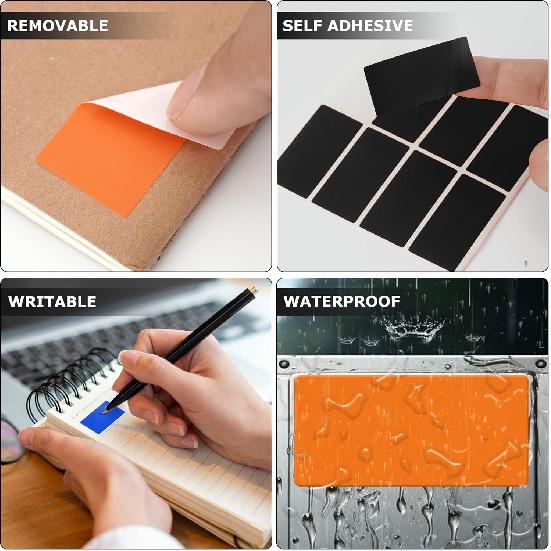 10 Colors Rectangle Labels 1.57" × 0.75" Self-Adhesive Colored Rectangular Color Coding Stickers Waterproof Name Tag for Office Inventory 160 Pieces