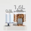 2026 New Automatic Pet Feeder and Water Dispenser Combo Dry Wet Separation Cat Bowl Dog Food Waterer with 1600ML Capacity