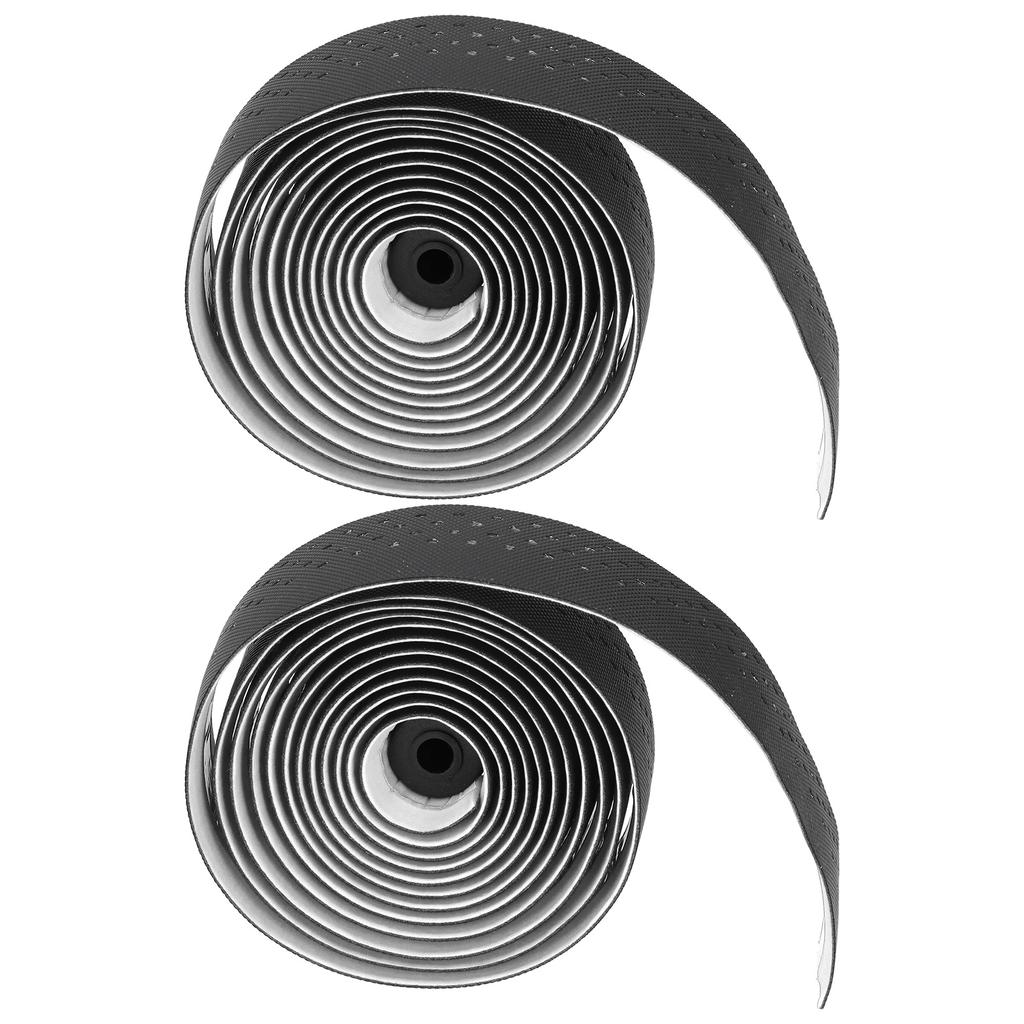 Road Bike Breathable Handlebar Tapes Bicycle AntiSlip Handle Grip Wraps with Bar Plugs(Black )