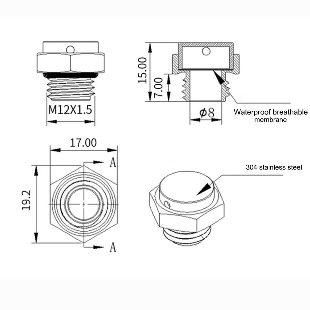 304 Stainless Steel Air Vent Valve Waterproof Breather Vent Valve New Pressure Relief Valve