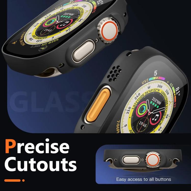 Tempered Glass Integrated PC Watch Case for Apple Watch Series 6/5/4/SE 44mm, Full Surrounded Anti-Fall Protective Cover, Case Only