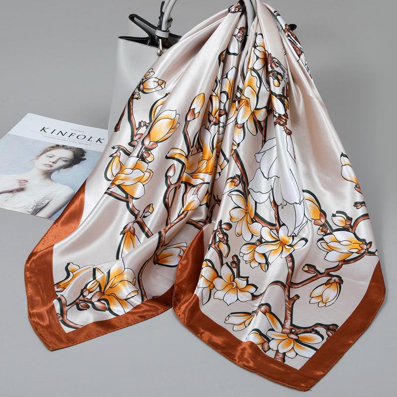 90 Square Scarves, Silk Scarves, Women's New Spring and Summer High-end Sense Versatile, Thin Scarves, Shawls Outside
