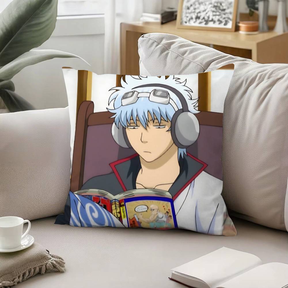 Anime GGintama Pillow Case Pattern Printed Pillowcase For Living Room Sofa Cushion Cover Bedroom Decor